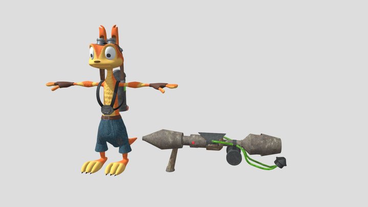 Daxter con arma 3D Model