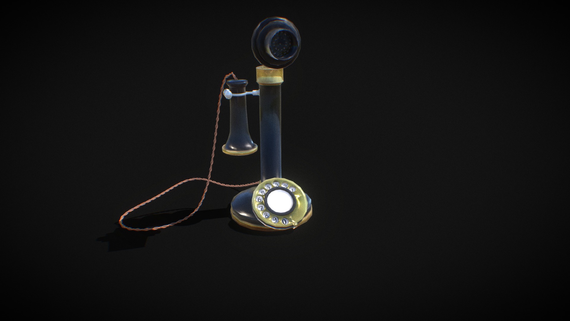 3D model Candlestick Telephone - This is a 3D model of the Candlestick Telephone. The 3D model is about a close-up of a key chain.