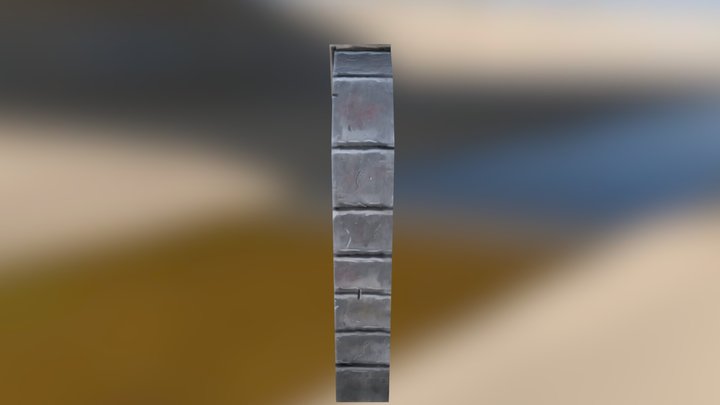 Wooden door + stone 3D Model