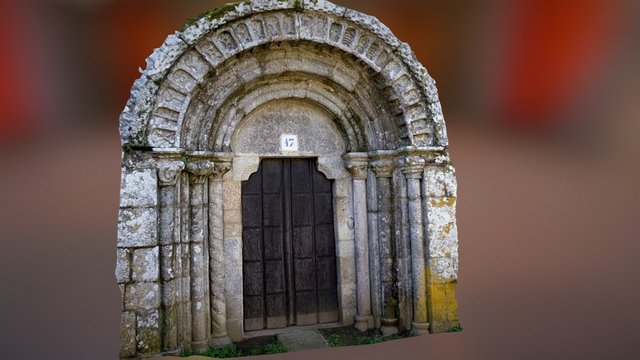 Porta oeste da igrexa de Santa María de Melide 3D Model