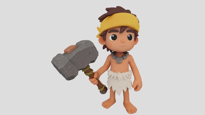 Caveman boy 3D Model