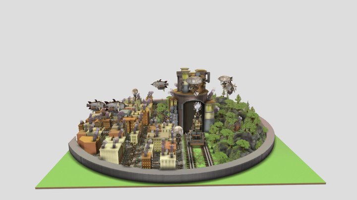 Big Steampunk City - 600x600 3D Model
