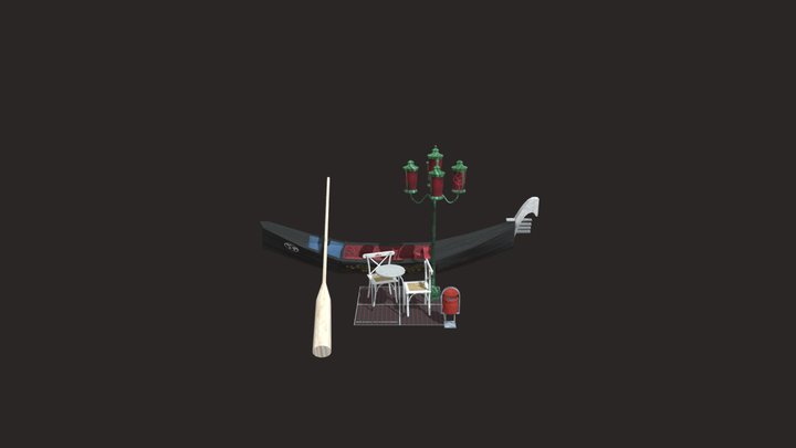 3D low poly - 5 props assignment 3D Model