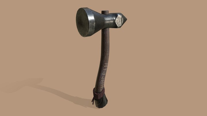 One-handed dwarf war hammer 3D Model