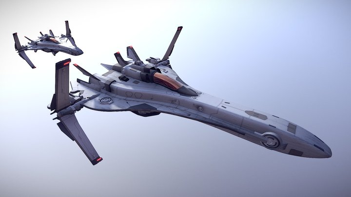 Falcon Star Fighter (High & Low) 3D Model