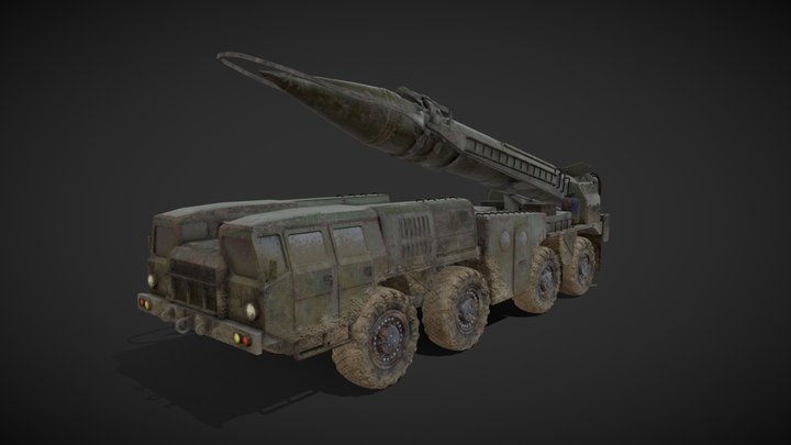 Scud Missile Launcher (Painted) 3D Model