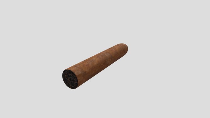 Low Poly Cigar 3D Model