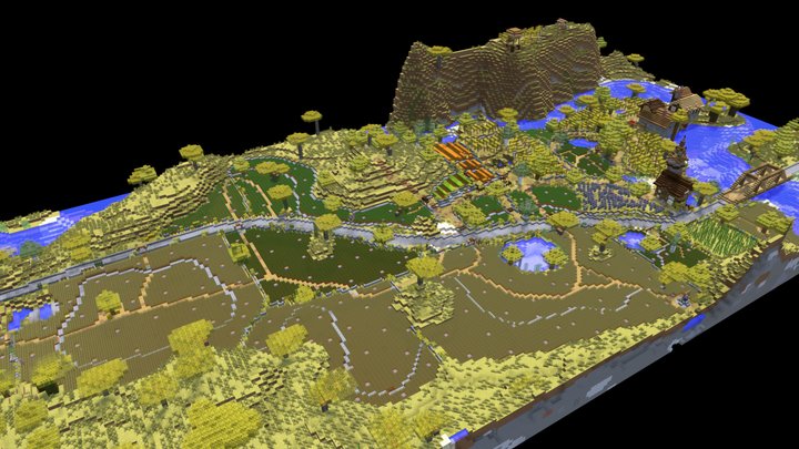 Fields near the city of Amida 3D Model