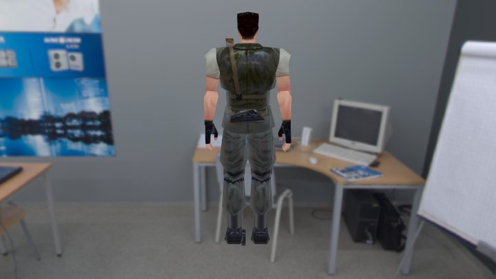 Play Station - Resident Evil - Chris Redfield 3D Model