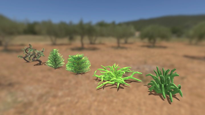 Low Poly Bushes - Game Assets 3D Model