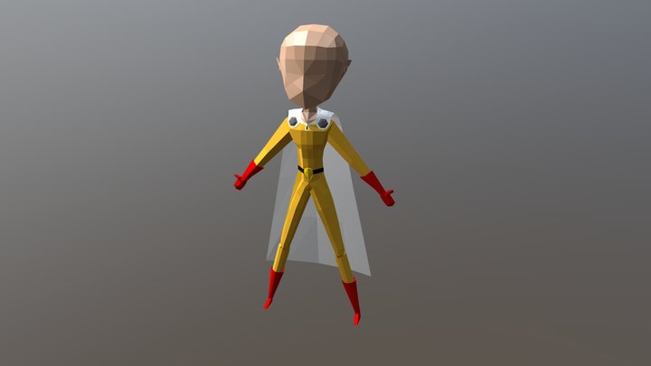 one punch man,Saitama, low poly ,3d model 3D Model