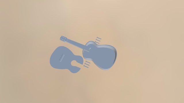Blue Guitar 3D Model