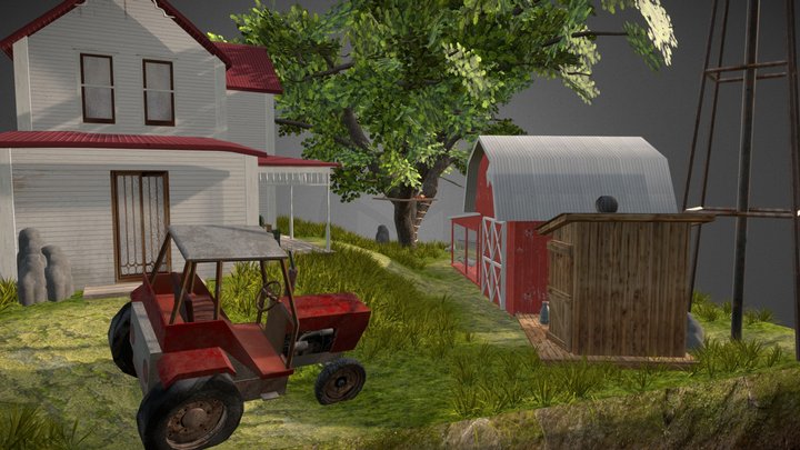 DAE Diorama retake - Small farm 3D Model