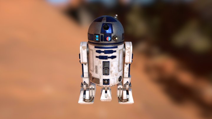 R2-D2 Game Ready 3D Model