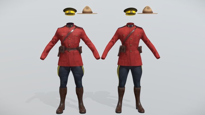 Canadian Mountie Uniform 3D Model