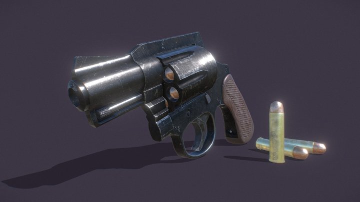 .38 Snub Nose Revolver 3D Model