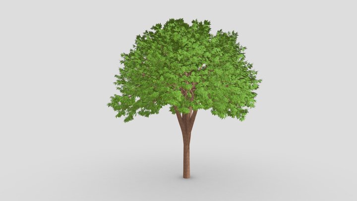 Tree with green leafs – Gratis 3D-model STL