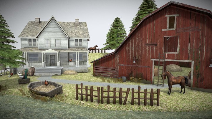 DAE Diorama retake – Small farm 3D Model