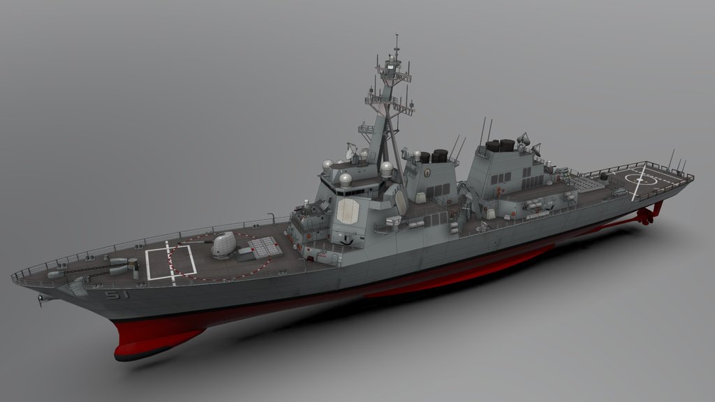 1:1 Low poly US NAVY DDG-51 USS Arleigh Burke.