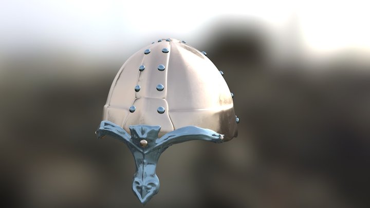 Medieval Helmet Textured 3D Model