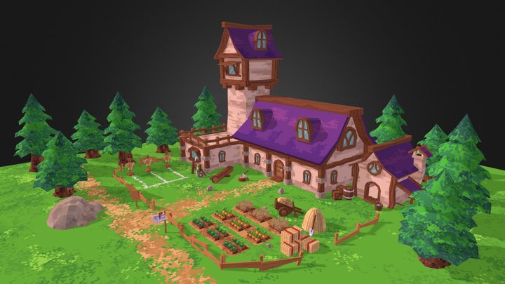 Medieval Farm House 3D Model