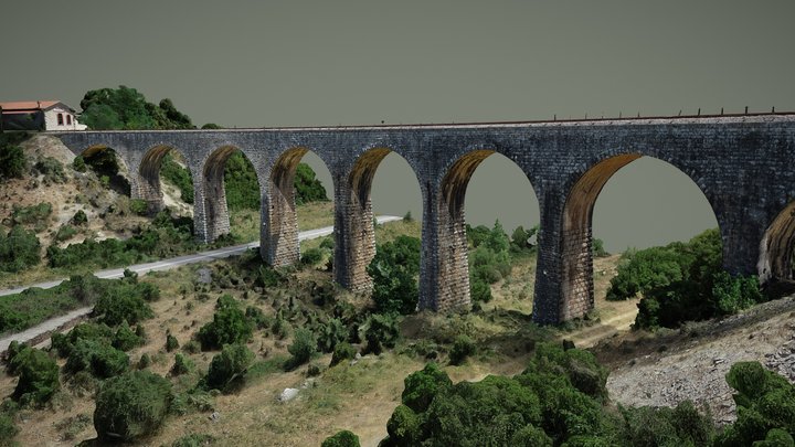 Manari's Stone Arched Railway Bridge. 3D Model