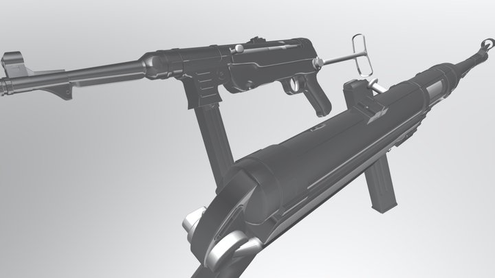 German Wehrmacht MP40 (Maschinen Pistole 40) 3D Model