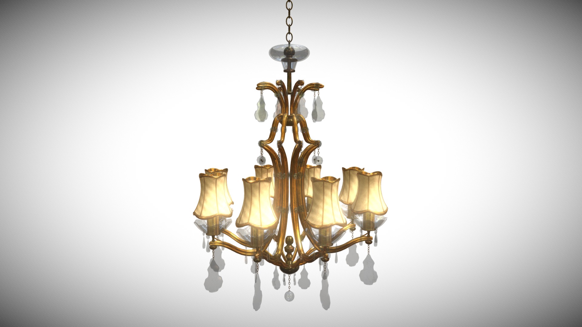 3D model Chandelier - This is a 3D model of the Chandelier. The 3D model is about a chandelier from a ceiling.