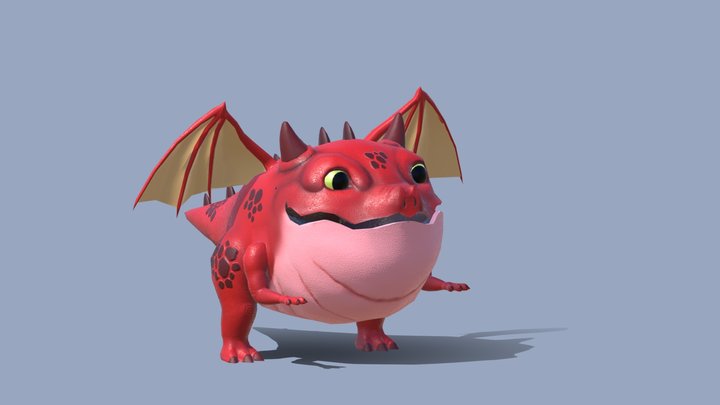 Cute Pet Dragon Baby 3D Model