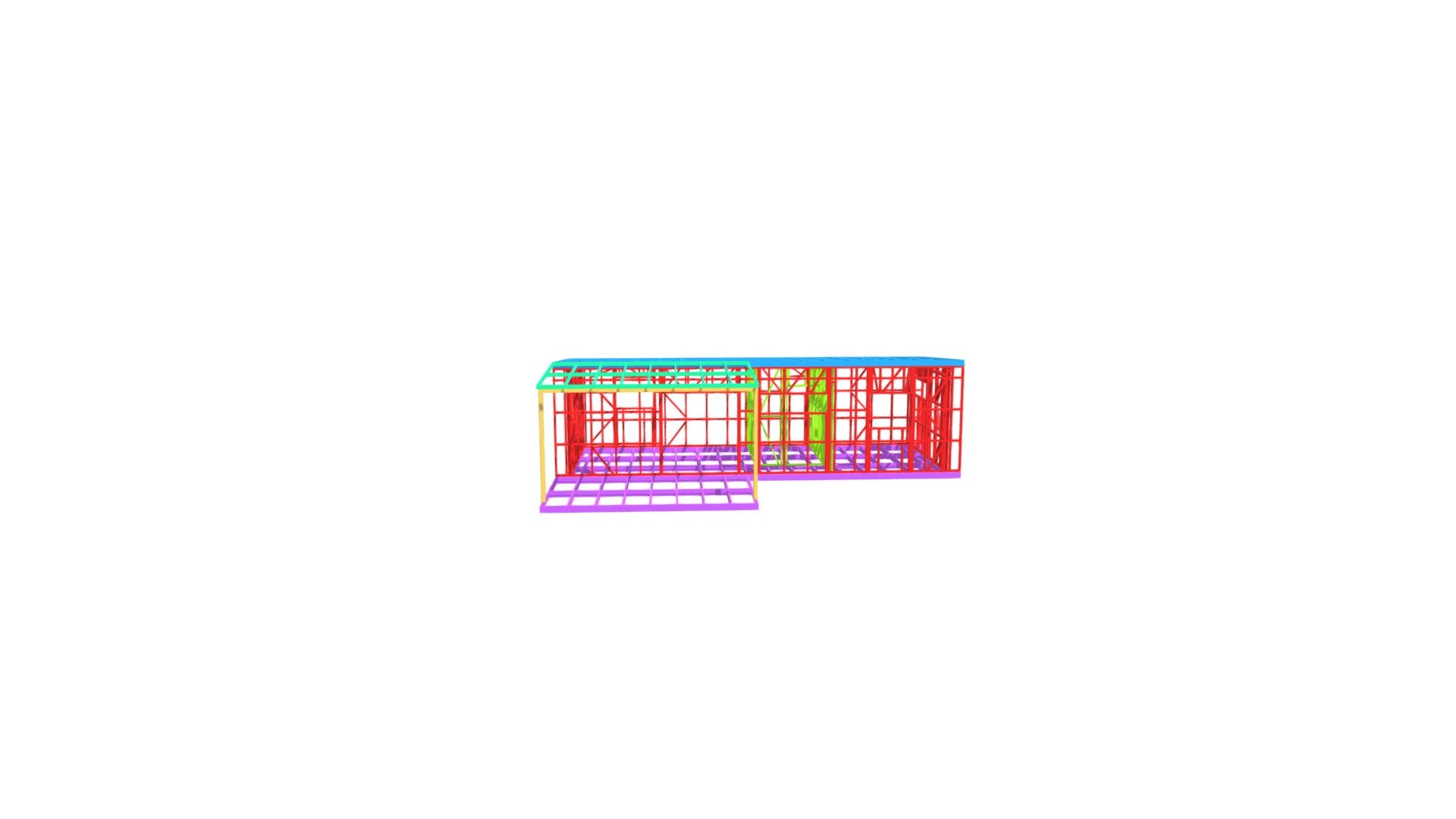 9.6m x 4m - Layout3 - Deck Ver - Download Free 3D model by Steel Frames ...