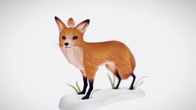 Fox & Robin 3D Model