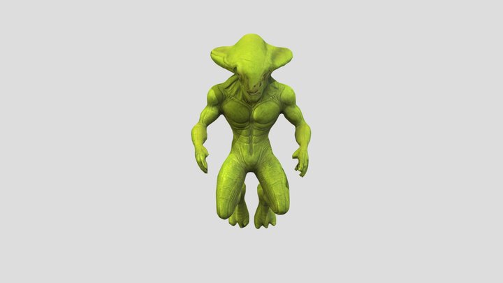 Sci-Fi Green Alien Character (Free Model) 3D Model