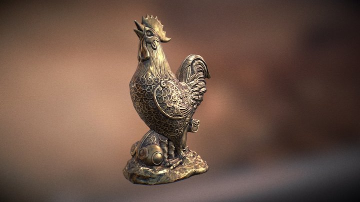 ' Year of the Rooster ' Statue 3D Model