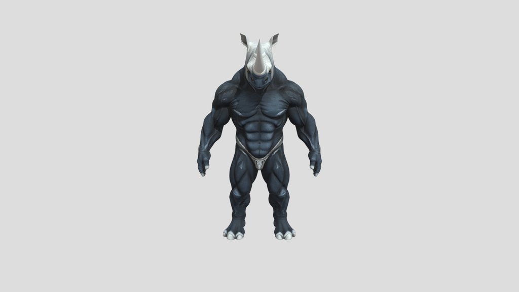 humanoid an "anthropomorphic rhinoceros"