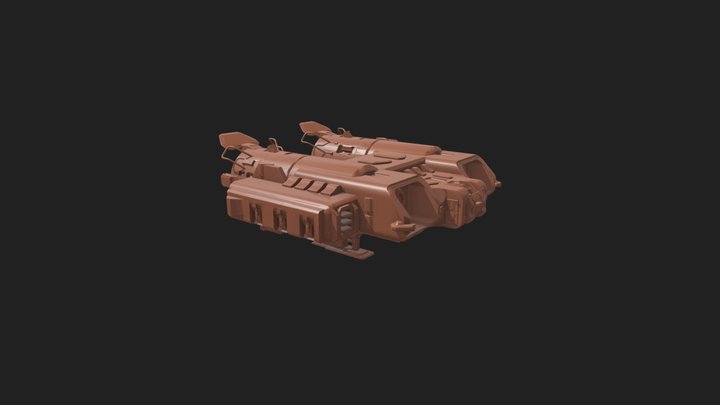Hard Surface Spaceship 3D Model
