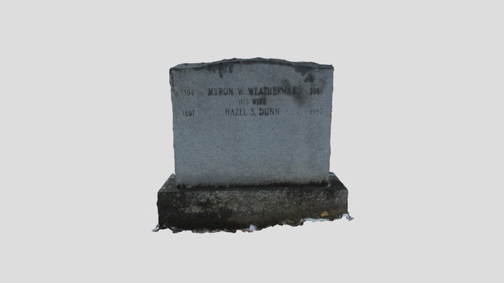 Grave Marker of Myron and Hazel Dunn Weatherwax 3D Model