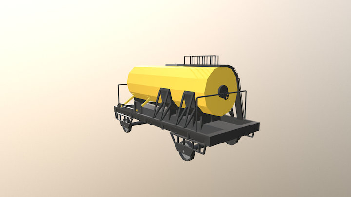 Low poly yellow car TTR:E 3D Model