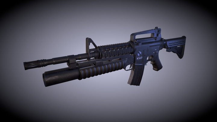 M4A1-M203 3D Model