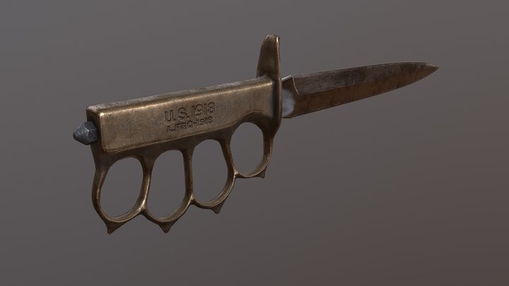 Knuckle Duster Trench Knife 3D Model