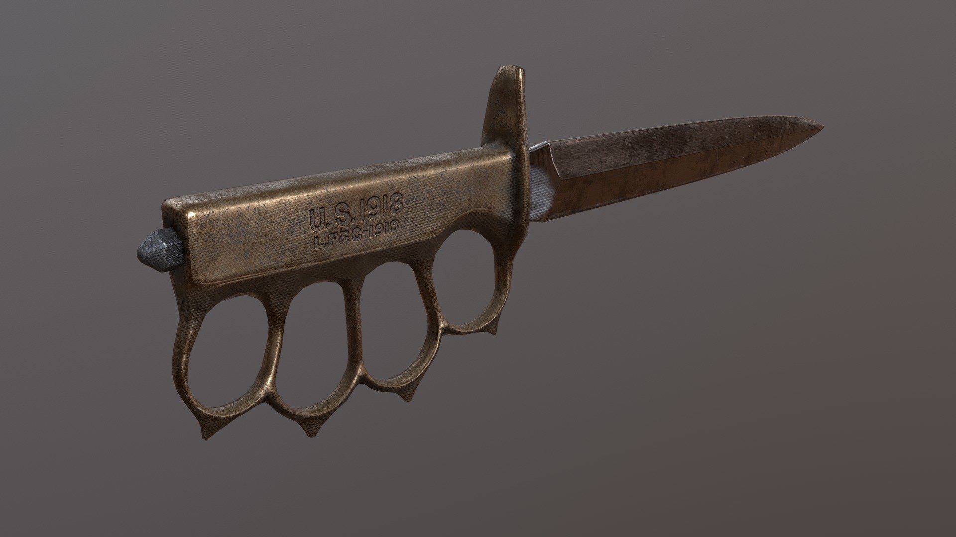 Knuckle Duster Trench Knife - Buy Royalty Free 3D model by