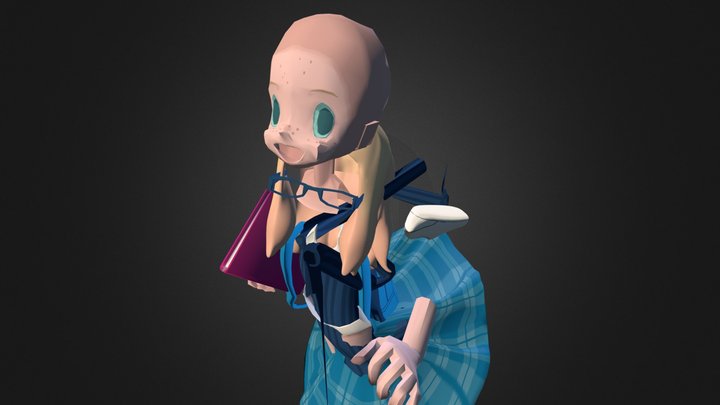 Glasses and blond hair 3D Model