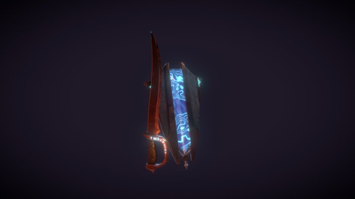 Nordic Scimitar And Shield 3D Model