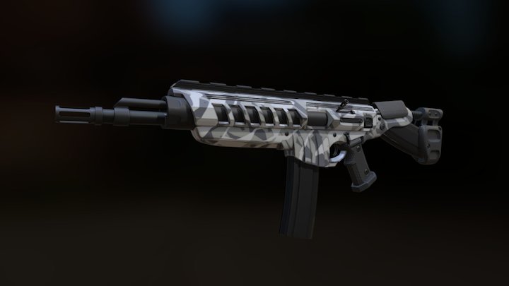 Sci-Fi Assault Rifle. Jericho (Deadheads game) 3D Model