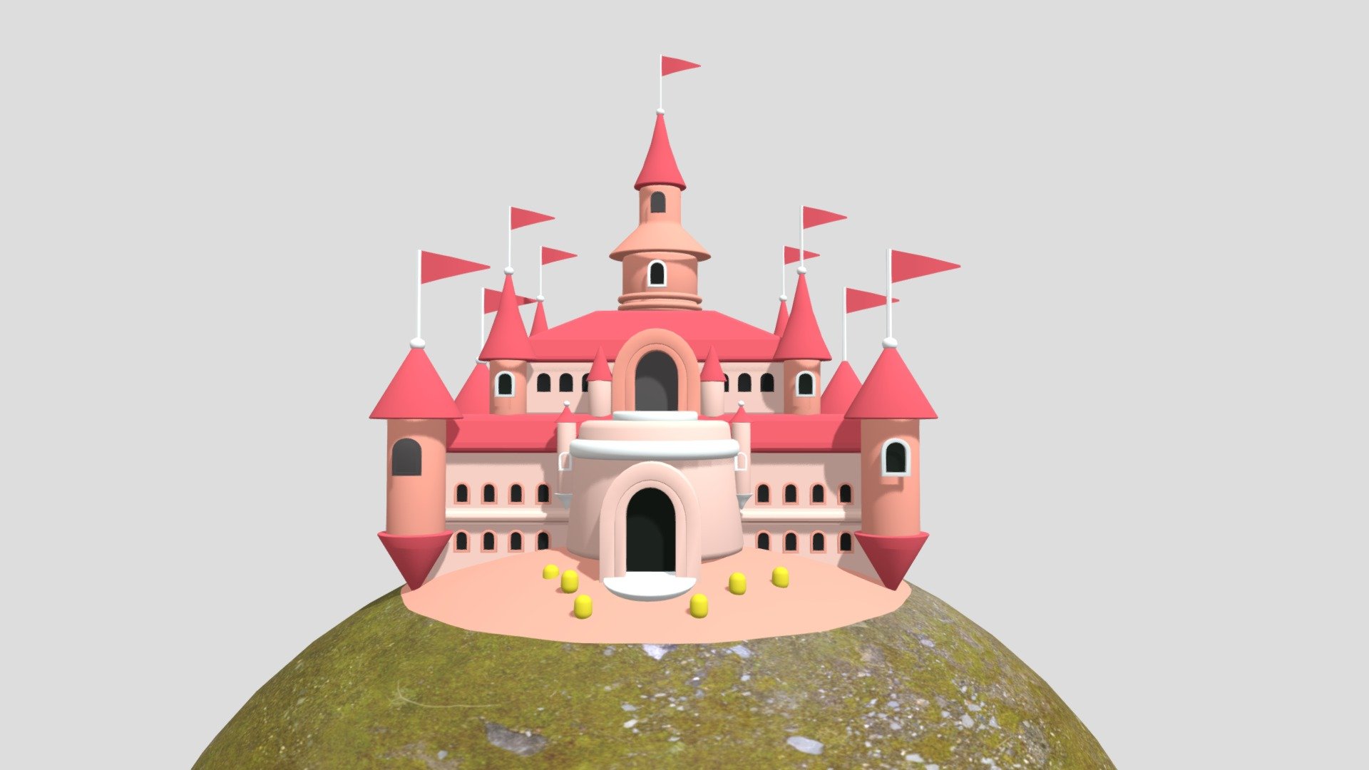 Peach's Castle Download Free 3D model by elhayel77 [17d6749] Sketchfab