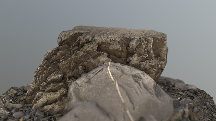 4k photorealistic beach boulder 3D Model