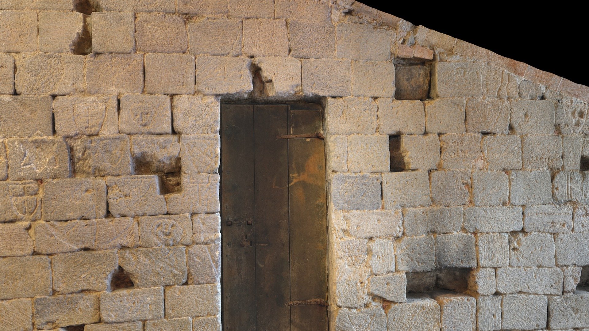 Staircase Wall with Medieval Graffiti, Arcidosso