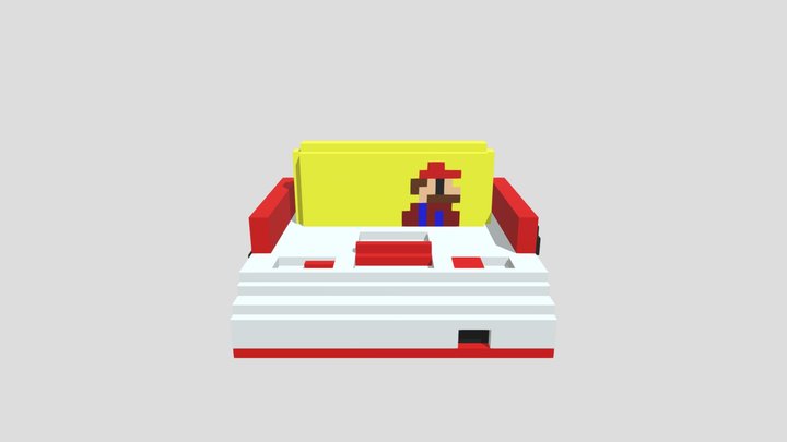 Voxel Nintendo Famicom 3D Model