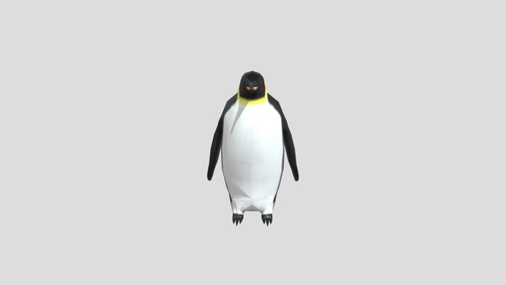 low poly emperor penguin 3D Model