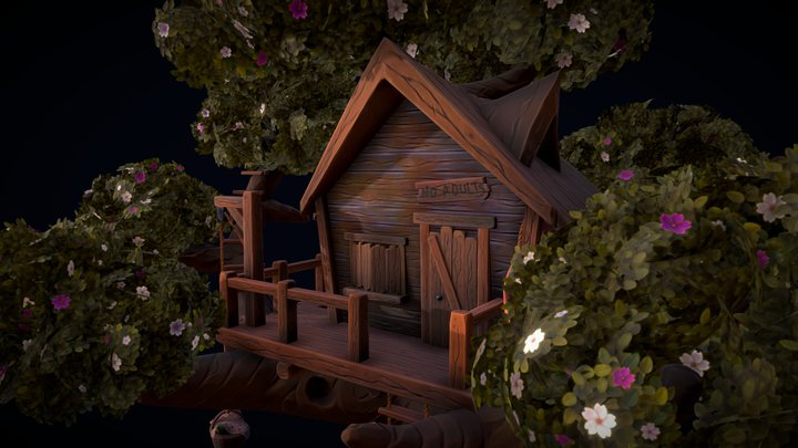 Stylized Treehouse 3D Model