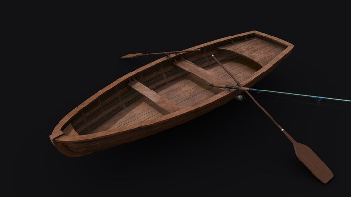 Fishermans Boat Low-poly 3D model 3D Model